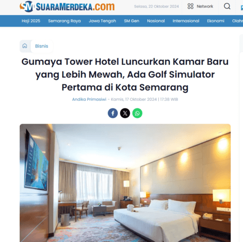 Gumaya Tower Hotel Luncurkan Kamar Baru yang Lebih Mewah, Ada Golf Simulator Pertama di Kota Semarang Thumbnail